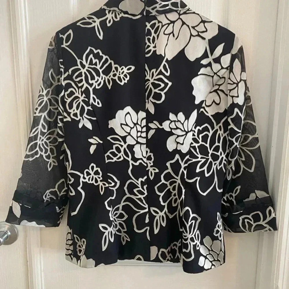 Alex Evenings Wrap Floral Evening Blouse Jacket - Picture 8 of 8